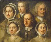 William Hogarth Heads of Six of Hogarth's Servants oil painting on canvas